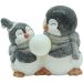 Luminária Natalino Enfeite Pinguins Nevado Decoração Luz LED