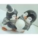 Luminária Natalino Enfeite Pinguins Nevado Decoração Luz LED
