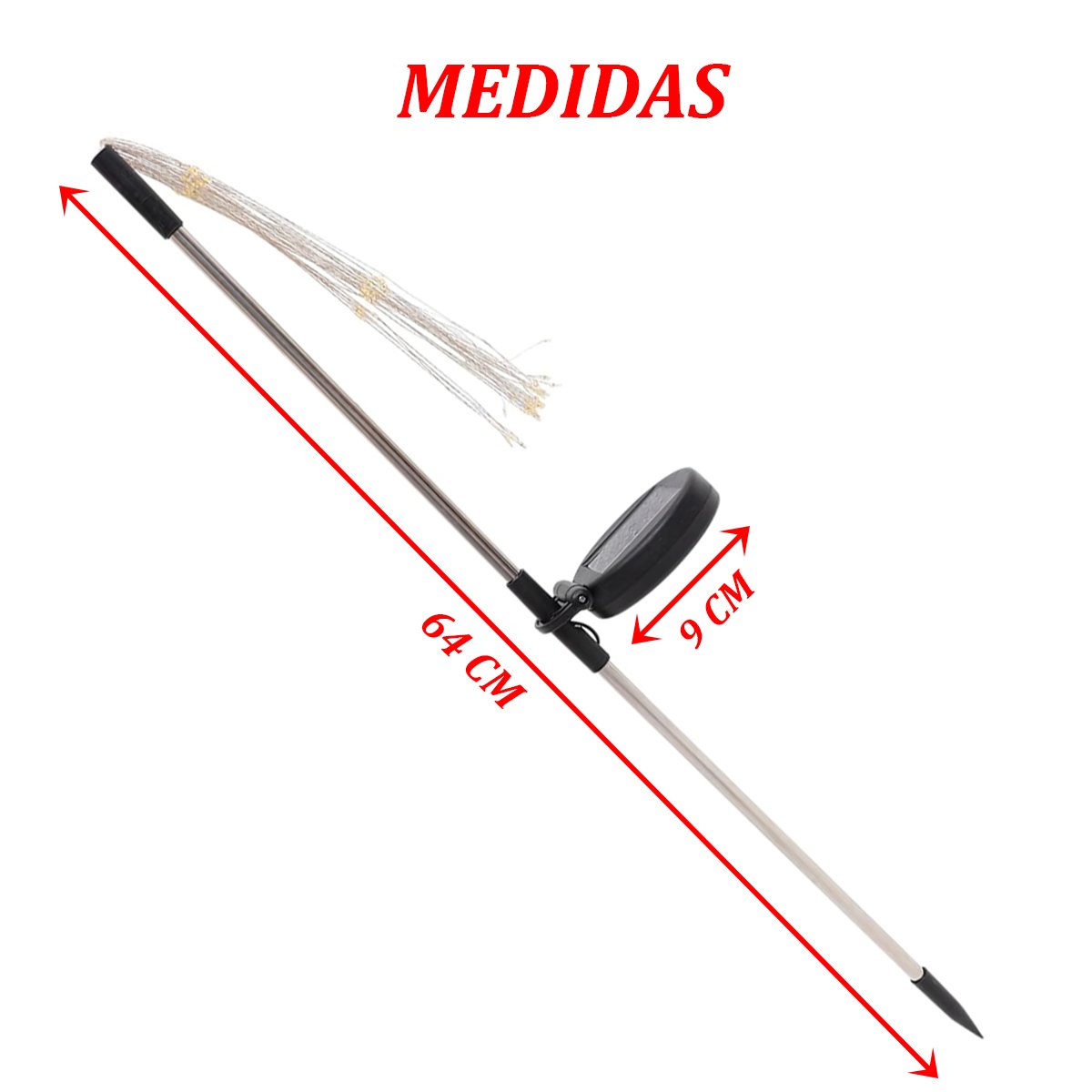 Luminária Solar Decoração LEDs Branco Fogos Artifício Jardim