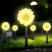 Luminária Solar Jardim Flores Girassol LEDs Amarela Natal 3M