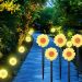 Luminária Solar Jardim Flores Girassol LEDs Amarela Natal 3M