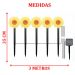 Luminária Solar Jardim Flores Girassol LEDs Amarela Natal 3M