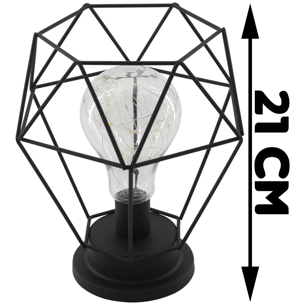 Luminária Vintage Decoração Industrial Luz De Led Amarela