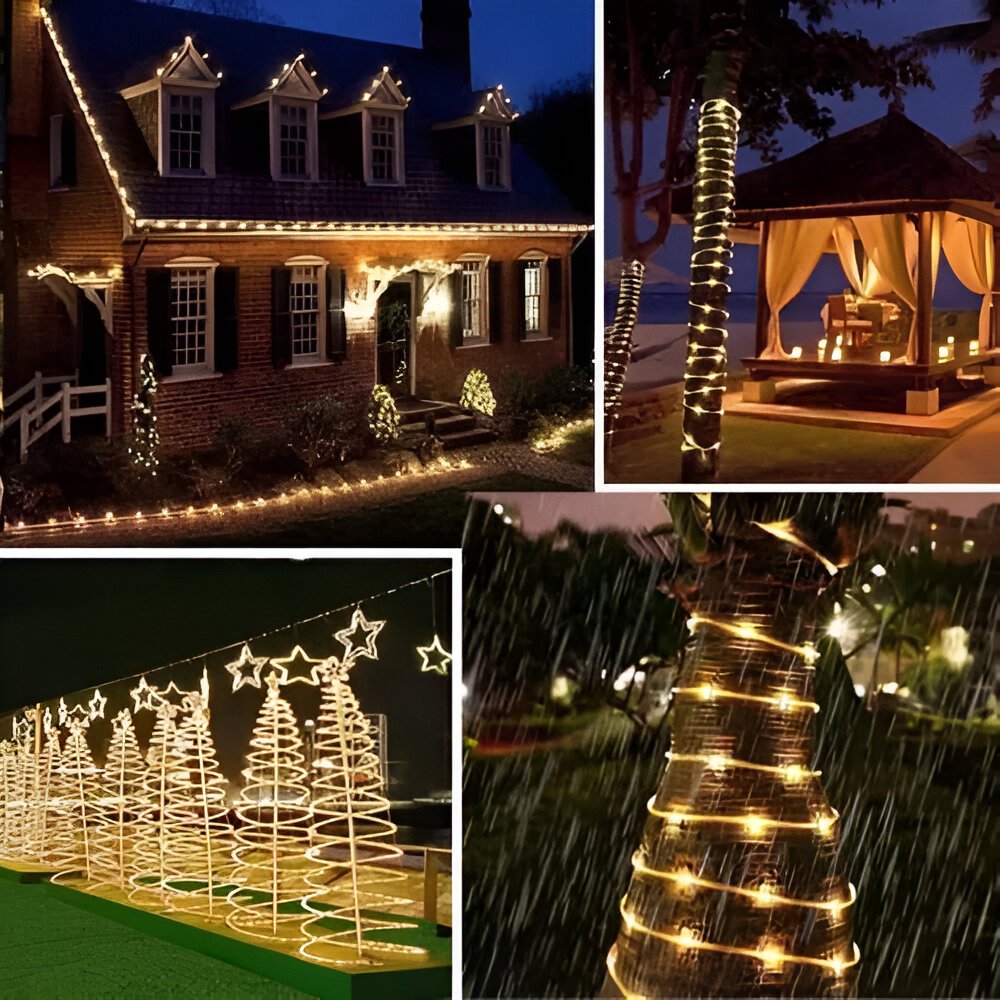 Mangueira De Pisca Led Luzes Fria 8 Funções Amarelo 10m 220v