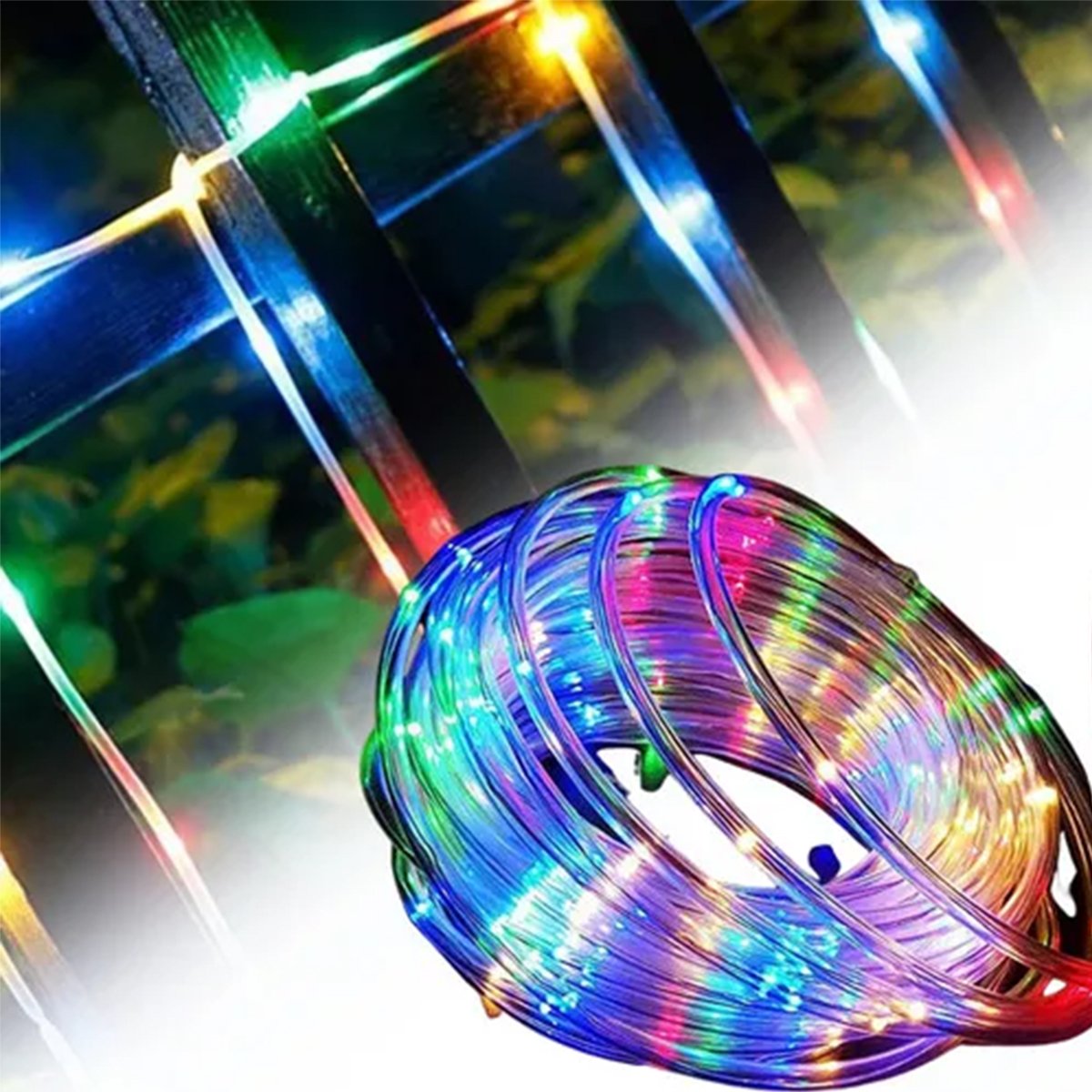Mangueira Pisca Solar Natal 200 Lâmpadas LEDs Colorido 20M