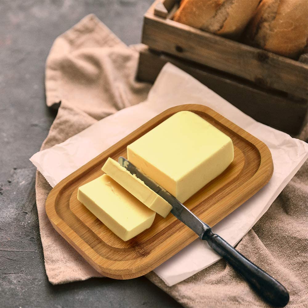 Manteigueira Bambu Ecokitchen com Tampa Acrílica 