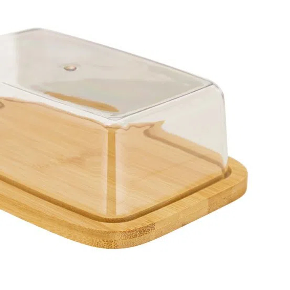 Manteigueira Bambu Ecokitchen com Tampa Acrílica 