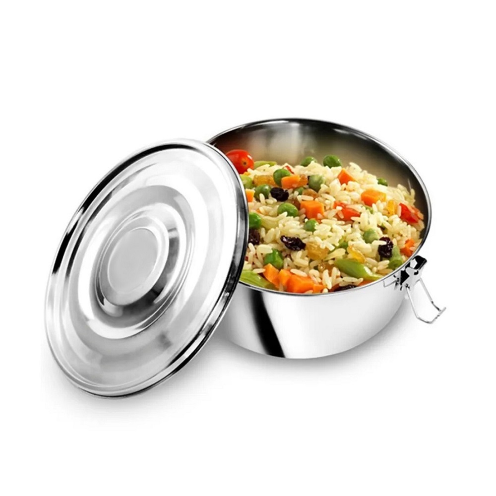 Marmita Redonda Inox Pequena 12cm com Trava 