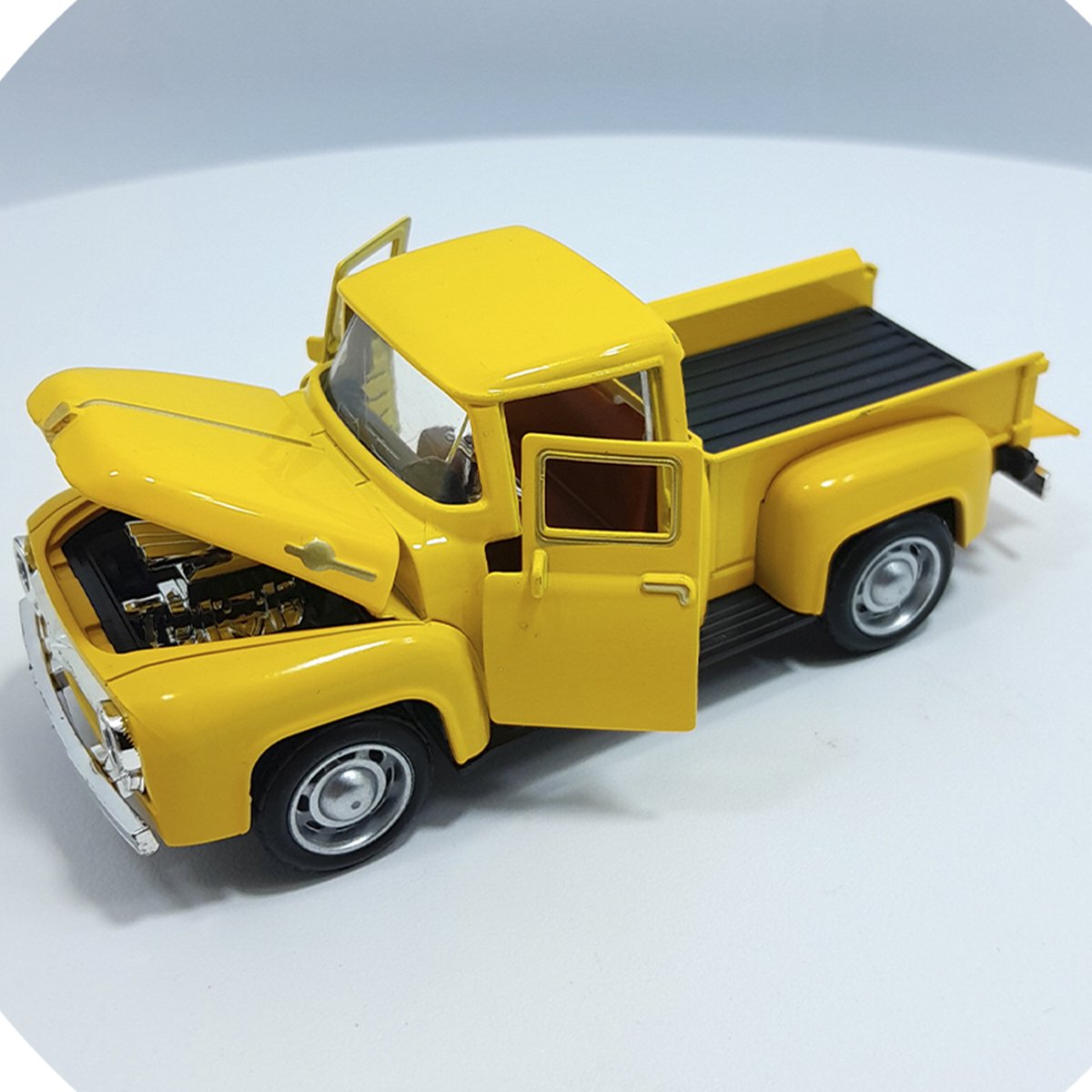 Miniatura Carrinho Camionete Pickup F-100 Metal Colecionável Amarelo