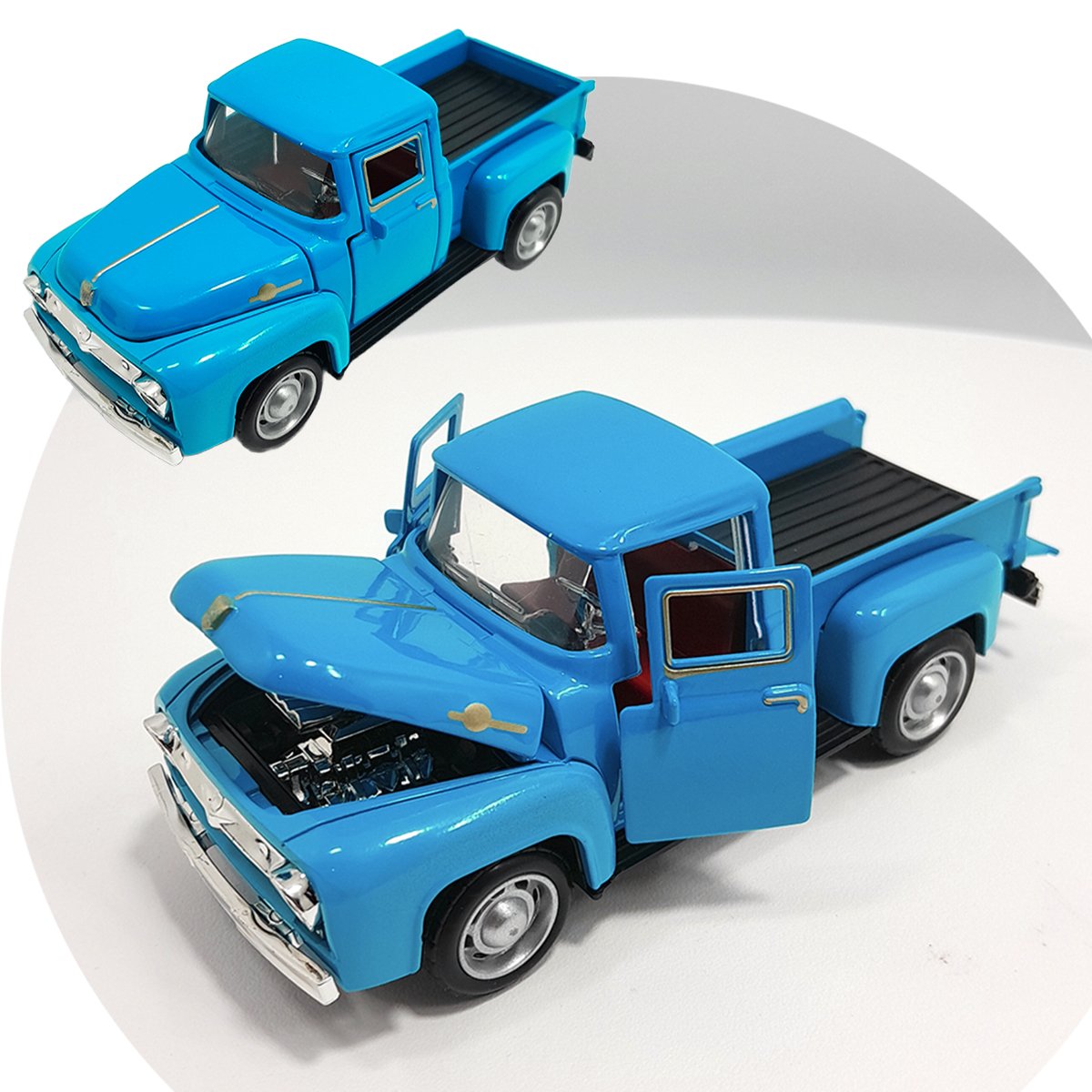 Miniatura Carrinho Camionete Pickup F-100 Metal Colecionável Azul