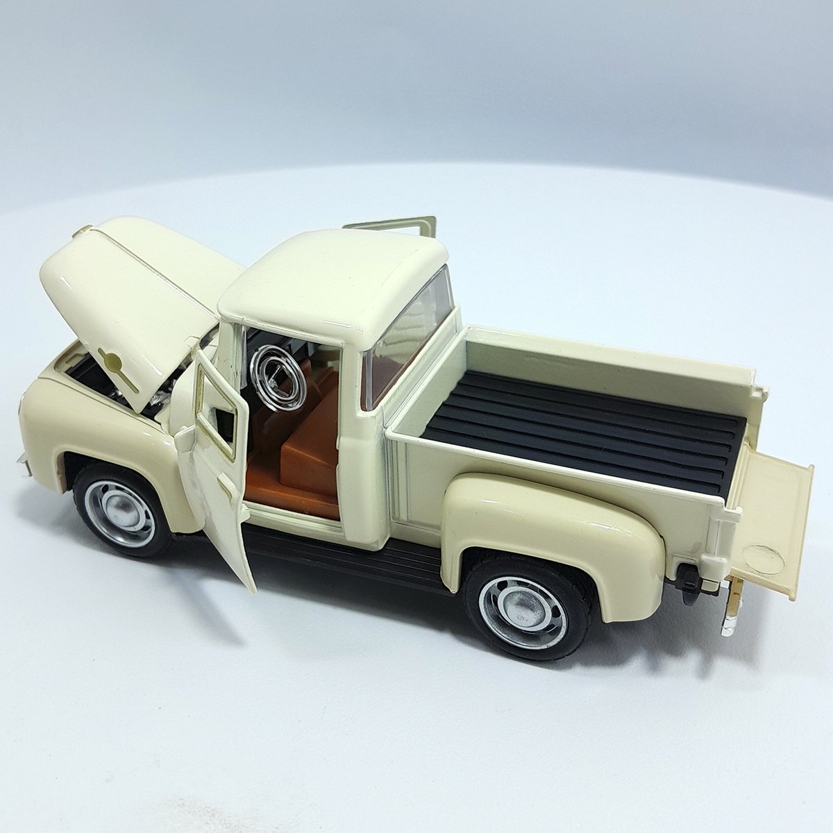Miniatura Carrinho Camionete Pickup F-100 Metal Colecionável Bege