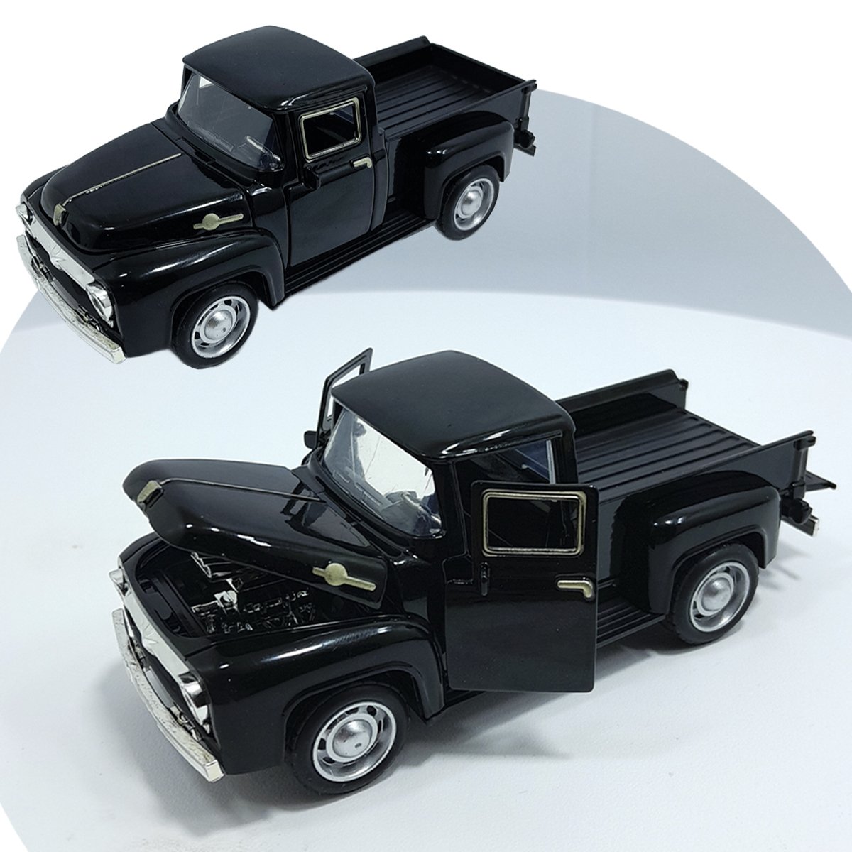 Miniatura Carrinho Camionete Pickup F-100 Metal Colecionável Preto