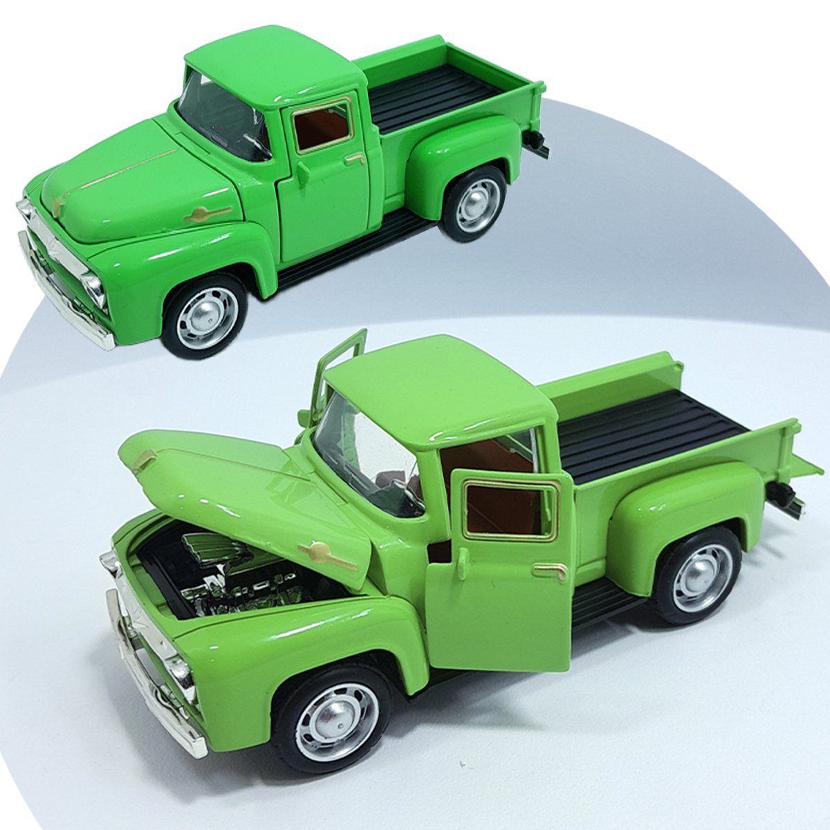 Miniatura Carrinho Camionete Pickup F-100 Metal Colecionável Verde