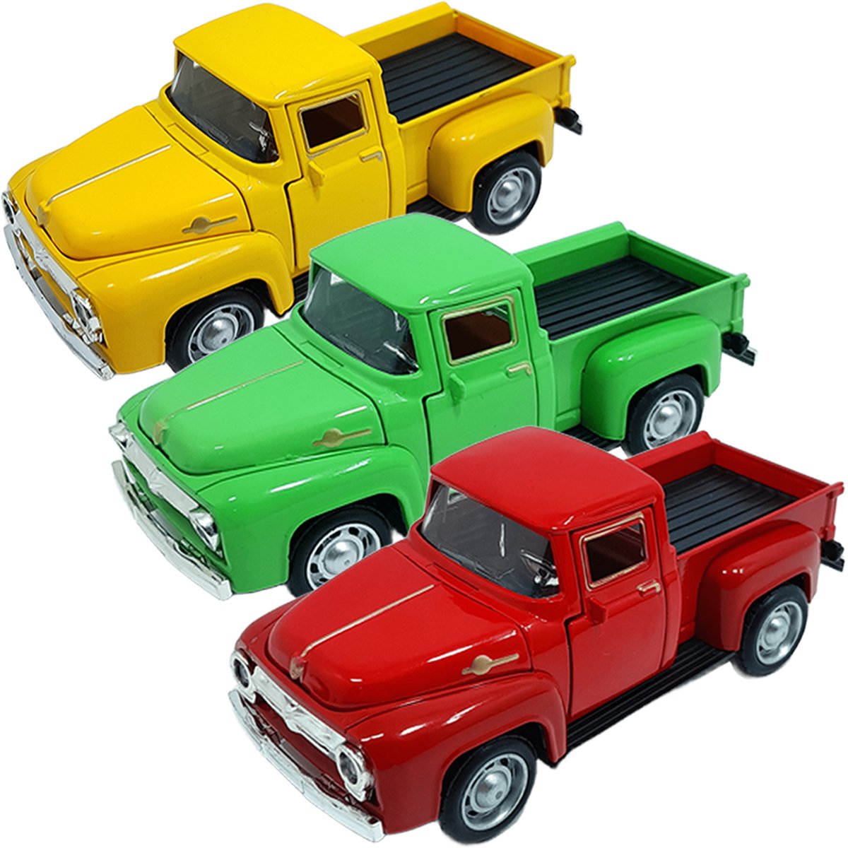Miniaturas Camionete Carrinho Pickup F-100 Kit 3pçs Em Metal
