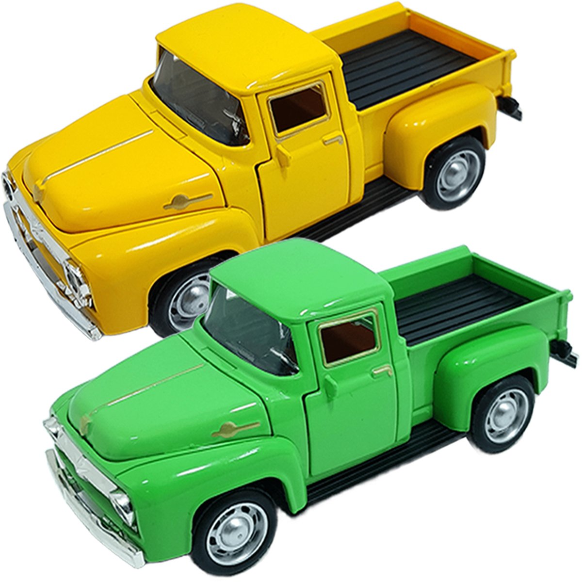 Miniaturas Carrinho Colecionável Metal Pickup F-100 Kit 2pçs