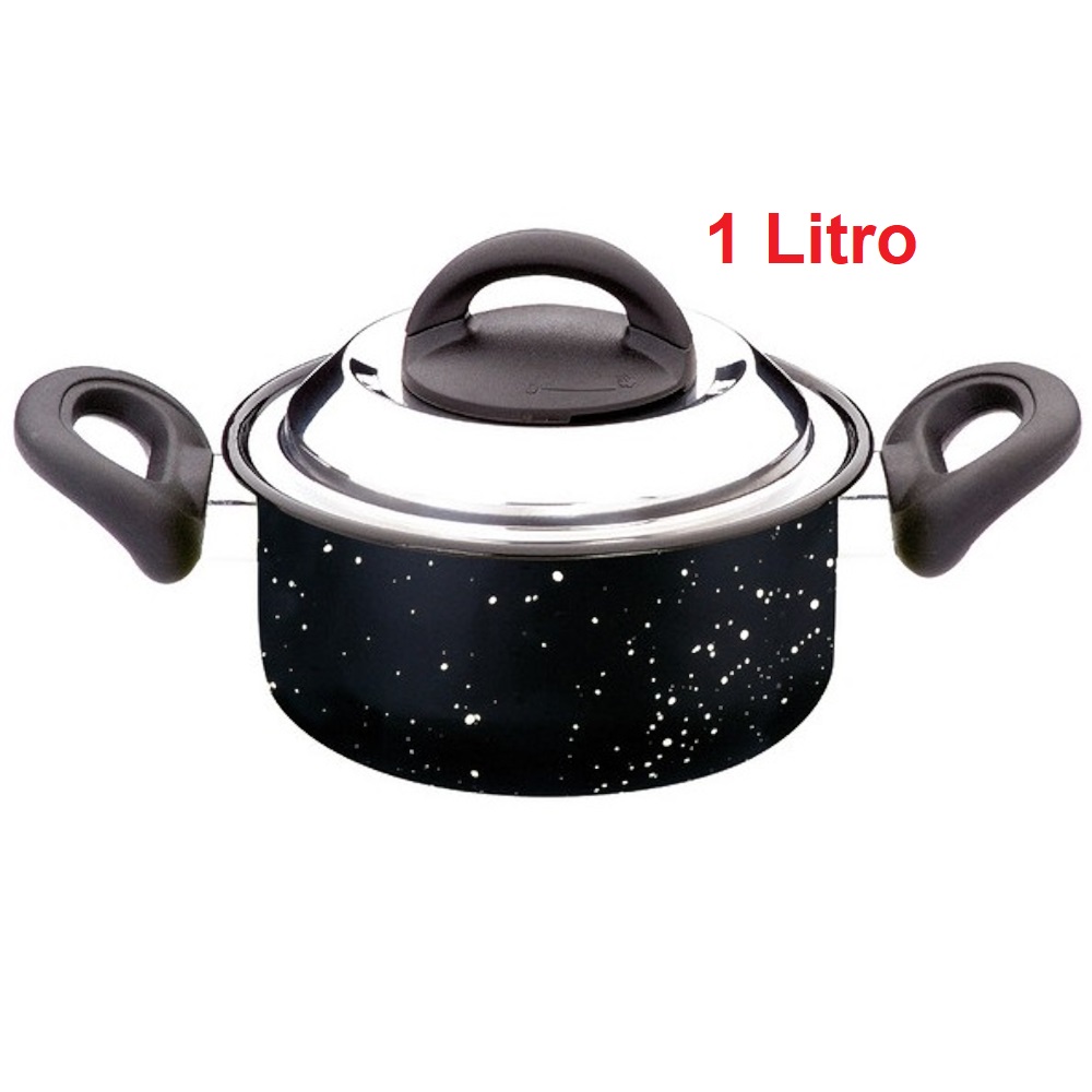 Panela Esmaltada 16cm com Tampa em Inox 
