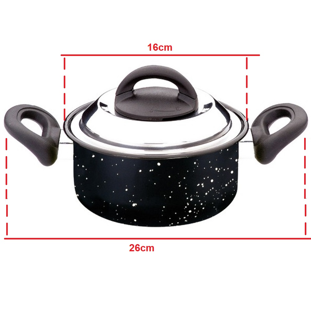 Panela Esmaltada 16cm com Tampa em Inox 