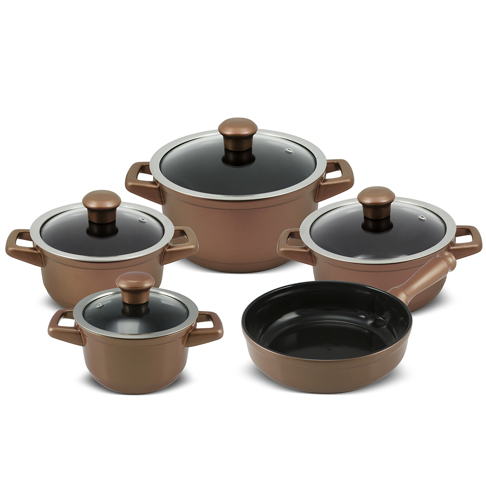 Panela de Cerâmica, Jogo Com 5 Panelas Cobre 