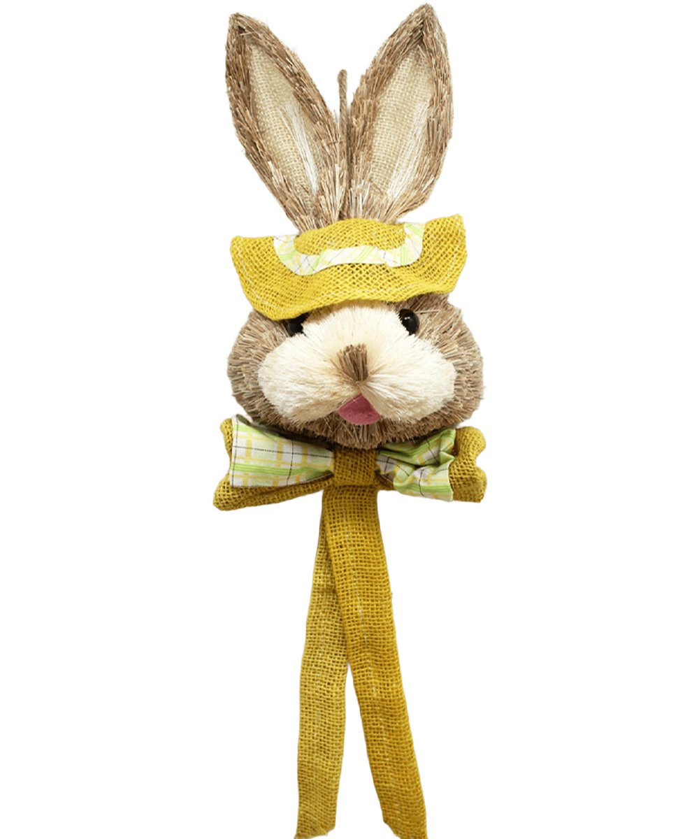 Pendente Coelho De Páscoa Artesanal Decoração Amarelo 60cm