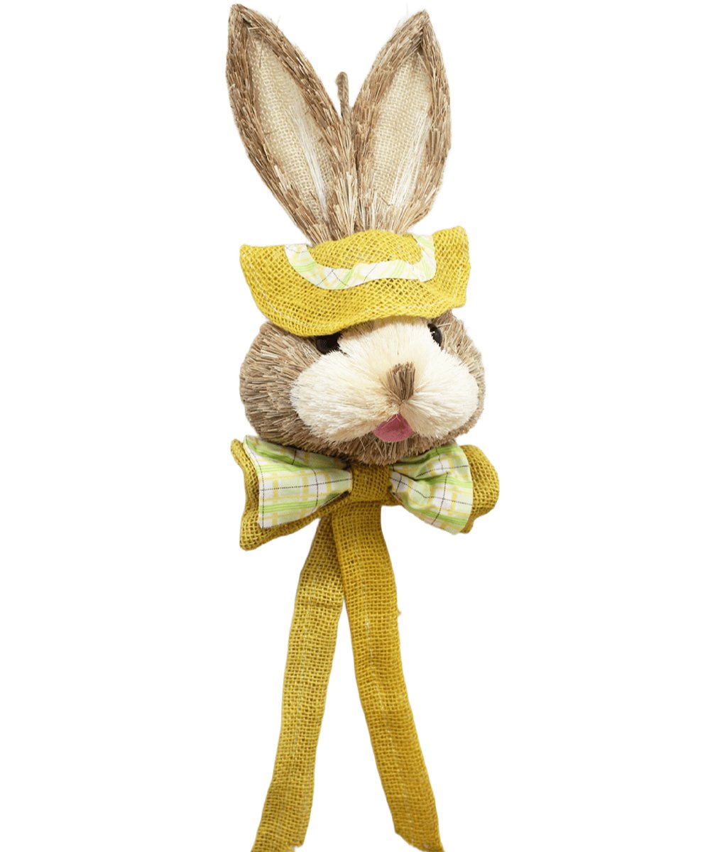 Pendente Coelho De Páscoa Artesanal Decoração Amarelo 60cm