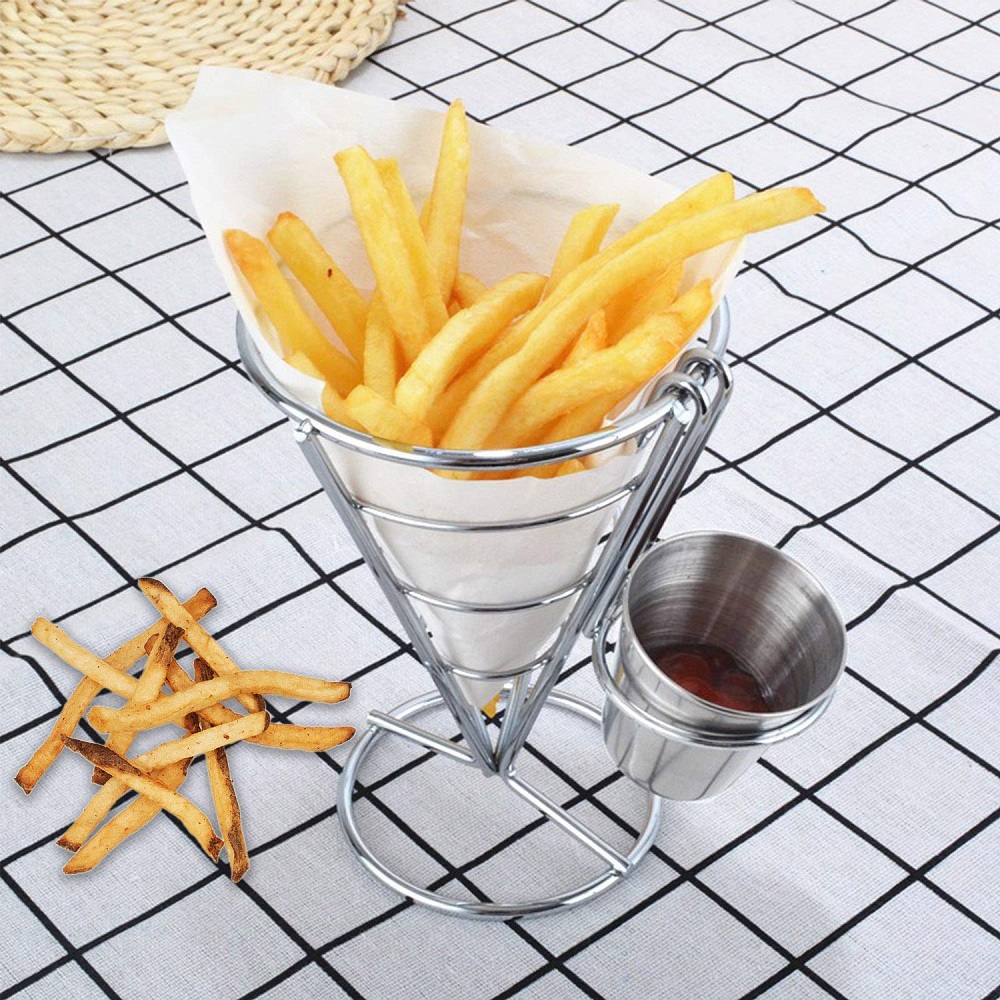 Petisqueira com Suporte para Molhos Cone Inox 