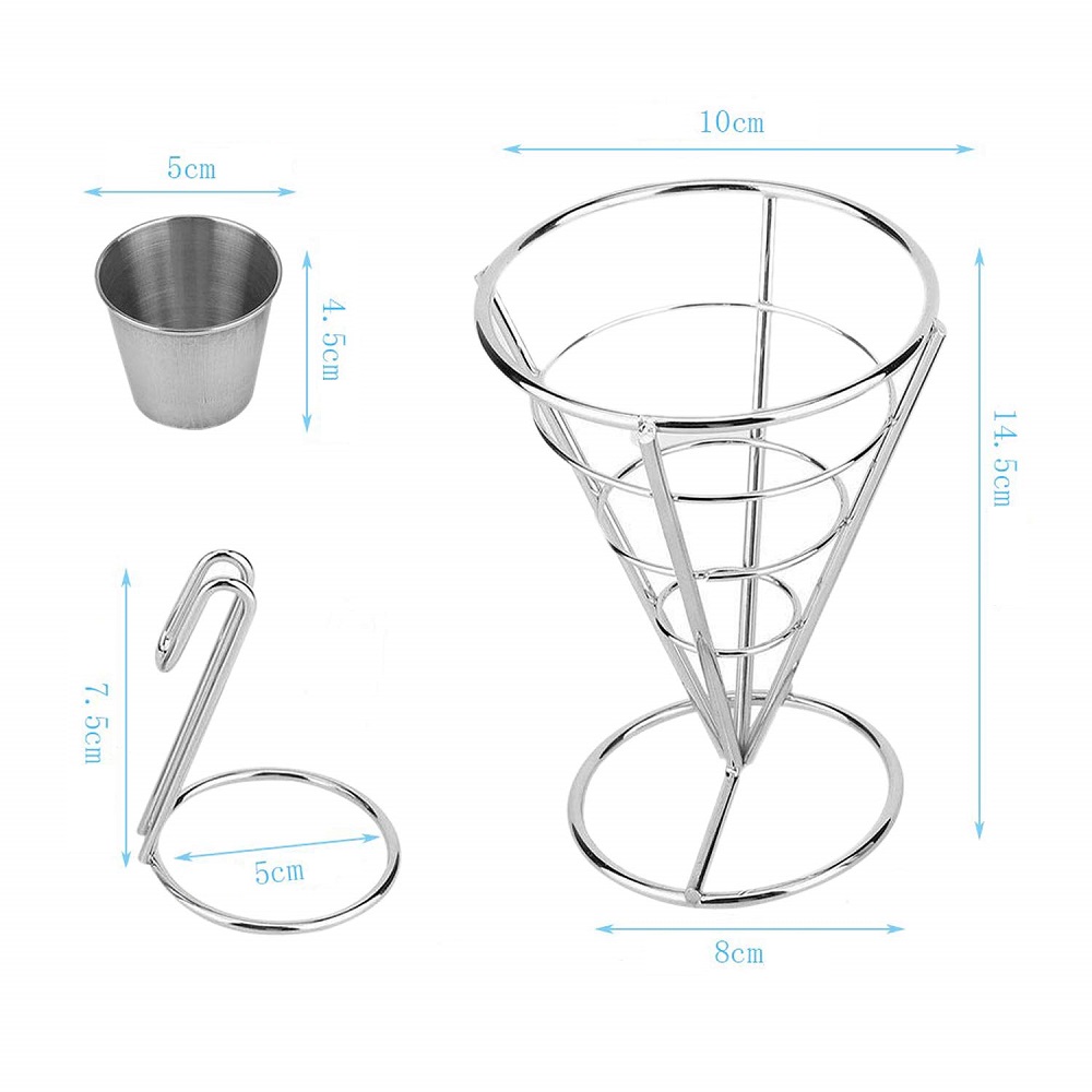 Petisqueira com Suporte para Molhos Cone Inox 