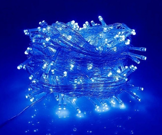 Pisca Cascata 320 LEDs Azul Natal Fio Branco De 3x2M E 220v