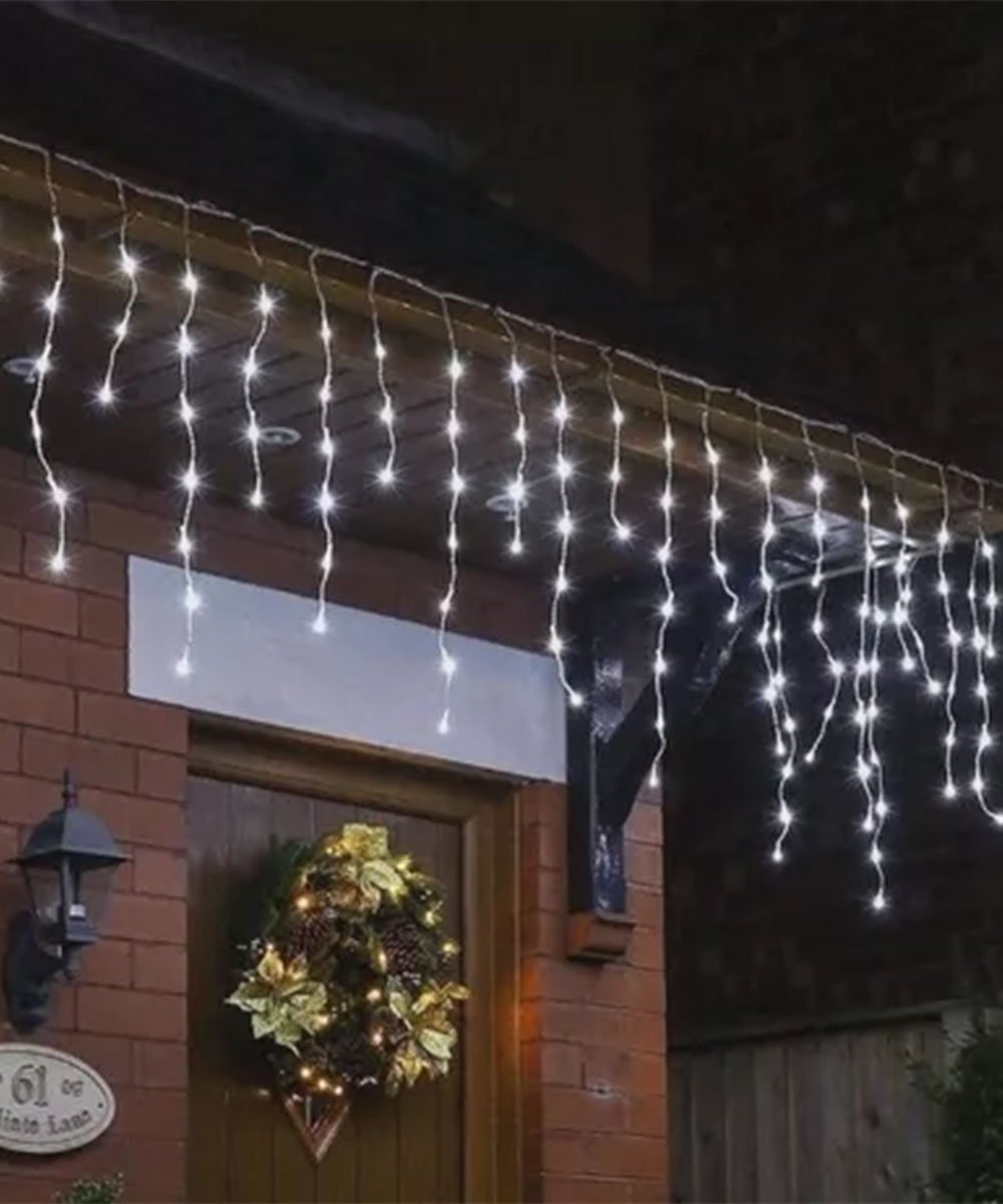Pisca Cascata Branco 288 Lâmpadas Leds De 220v 8 Funções 4M