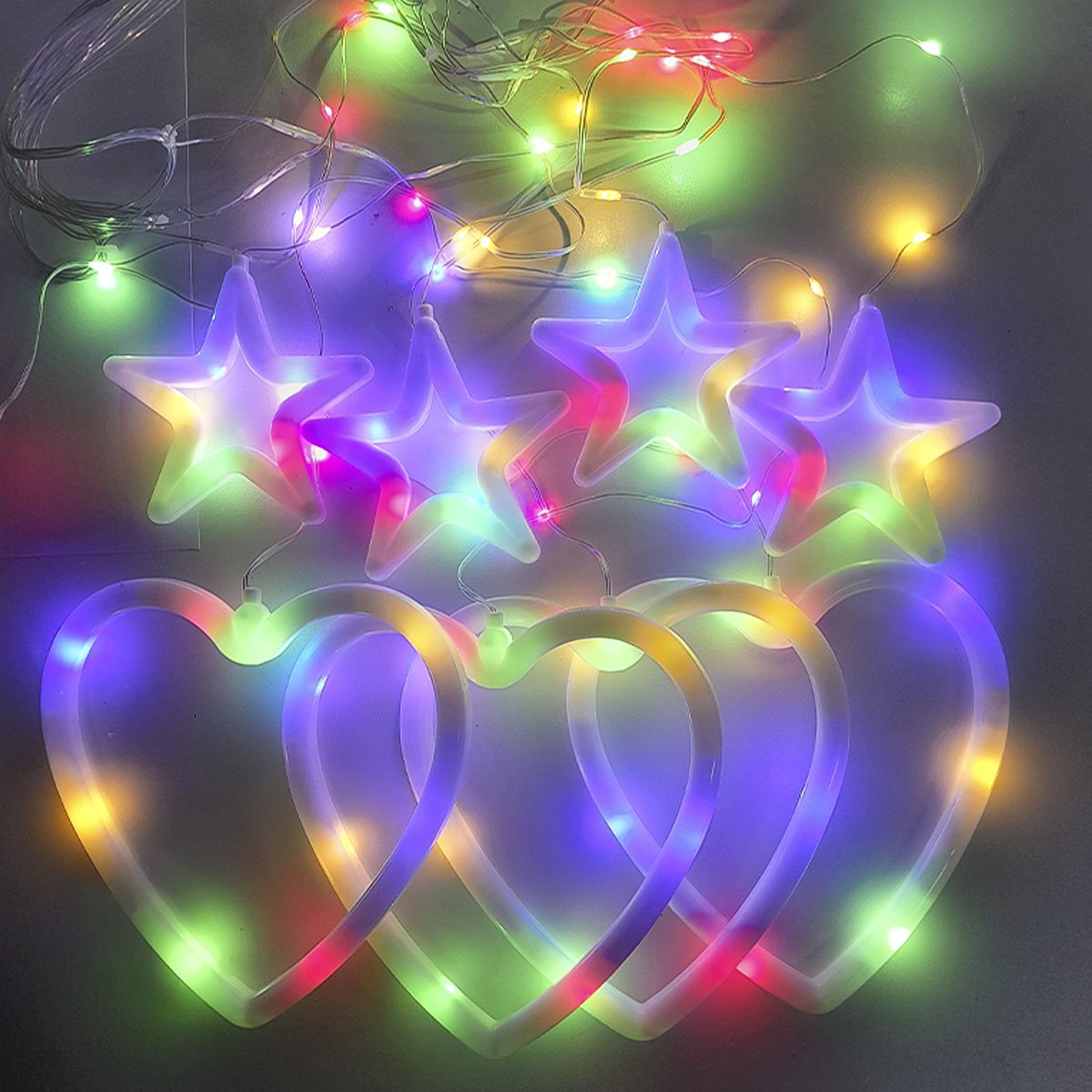 Pisca Cascata Corações Natal 95 LEDs Colorido 3M 110v-220v
