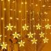 Pisca Cascata Estrelas 405 LEDs Amarelo Fio Branco 10M 220v