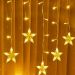 Pisca Cascata Estrelas 405 LEDs Amarelo Fio Branco 10M 220v