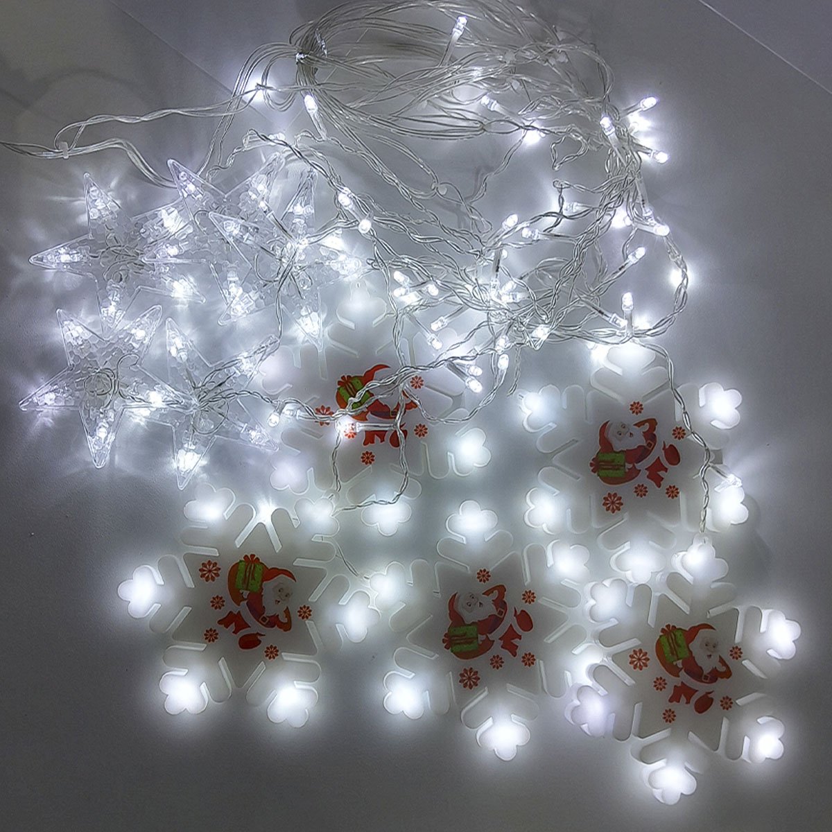 Pisca Cascata Flocos Natal 80 Lâmpadas LEDs Branco 3M 220v