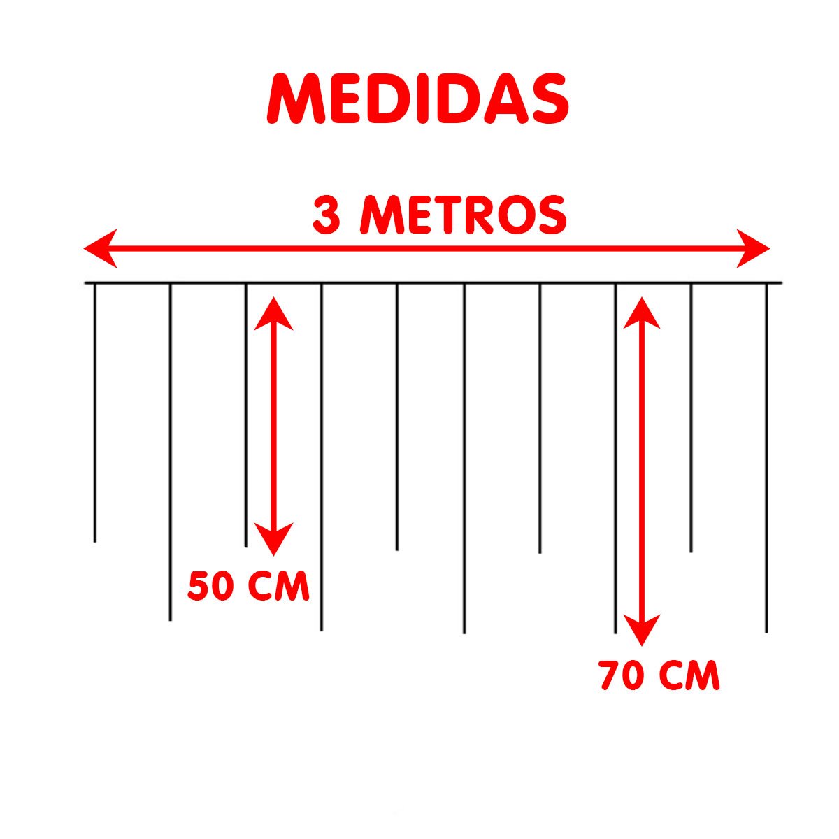 Pisca Cascata Flocos Natal 80 Lâmpadas LEDs Branco 3M 220v