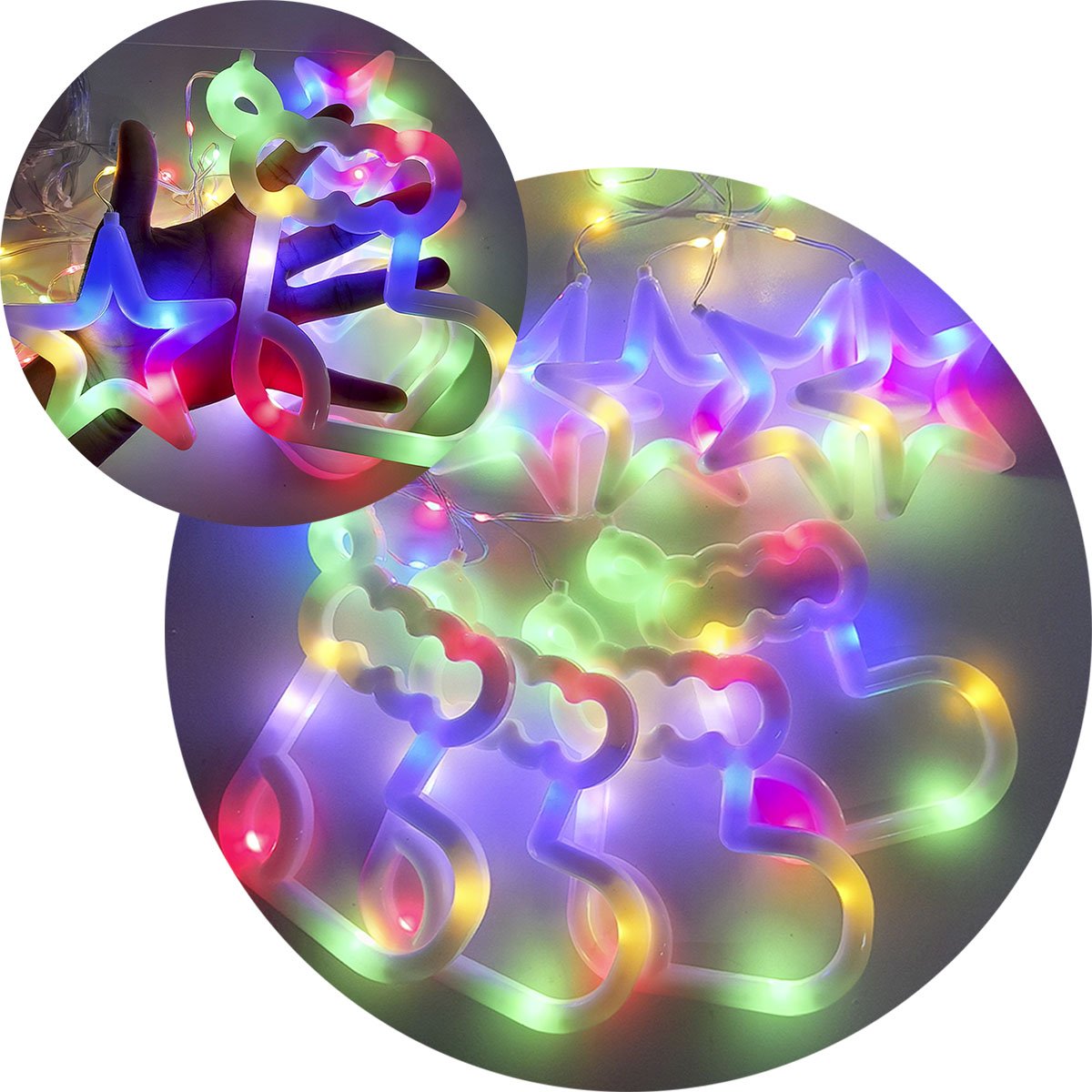 Pisca Cascata Meia Bota Natal 95 LEDs Colorido 3M 110v-220v