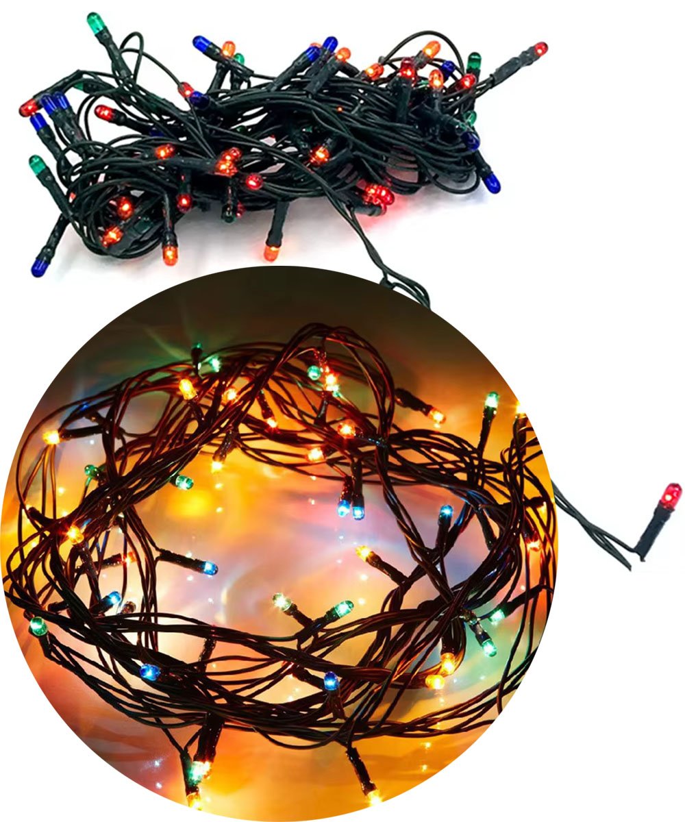 Pisca Cordão 100 Micro-Lâmpadas LED Colorido 8 Funções De 5M