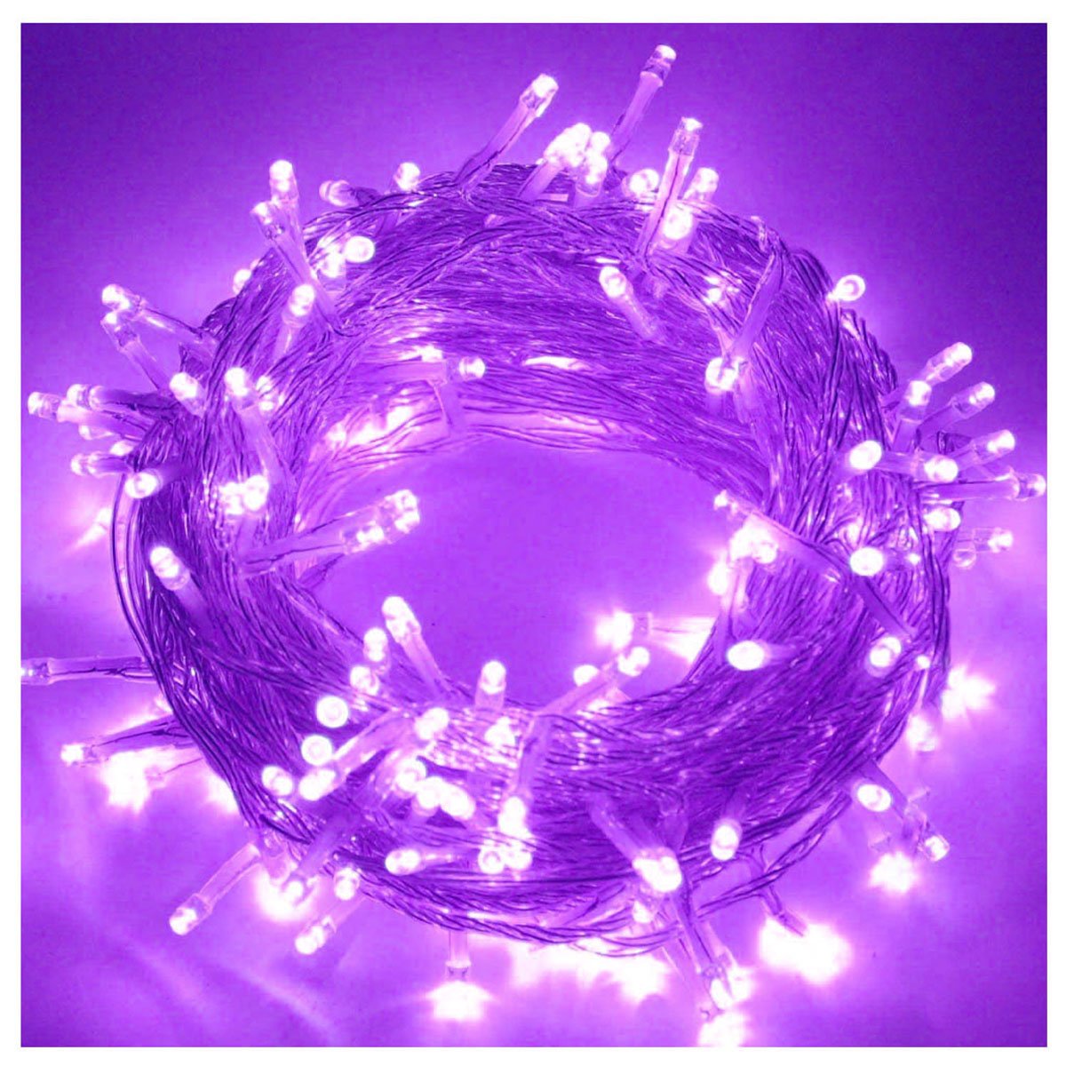 Pisca Cordão 200 Lâmpadas LED Lilás Fio Branco De 220v E 17M