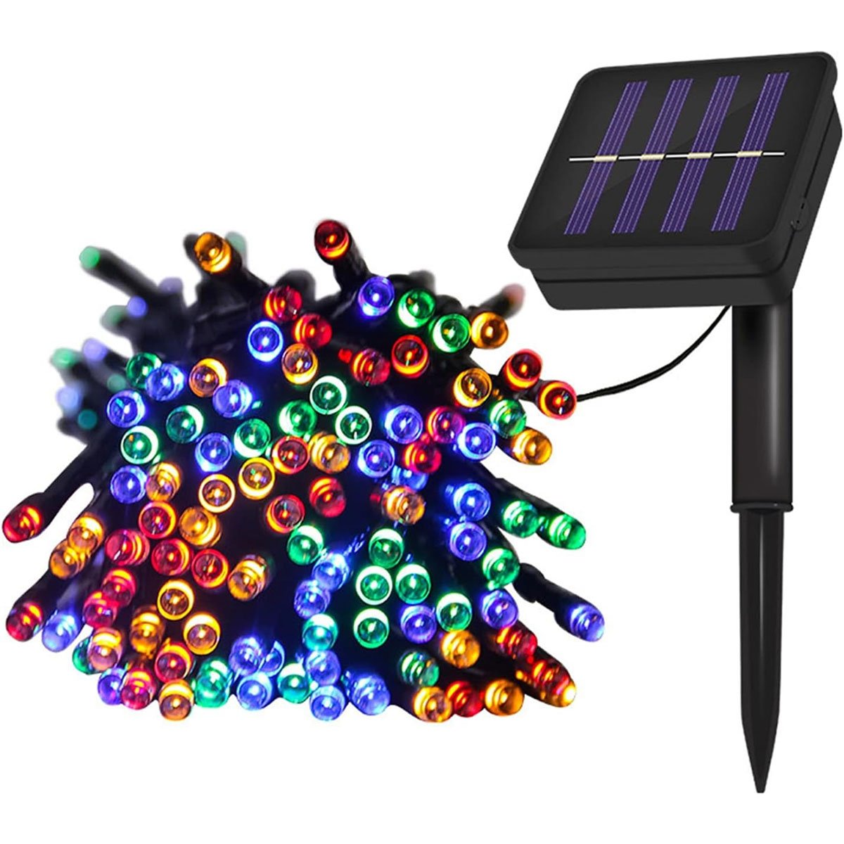 Pisca Cordão 300 Lâmpadas Solar LED Colorido De Natal De 30m