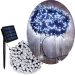 Pisca Cordão 300 Lâmpadas Solar LEDs Branco De Natal De 30m