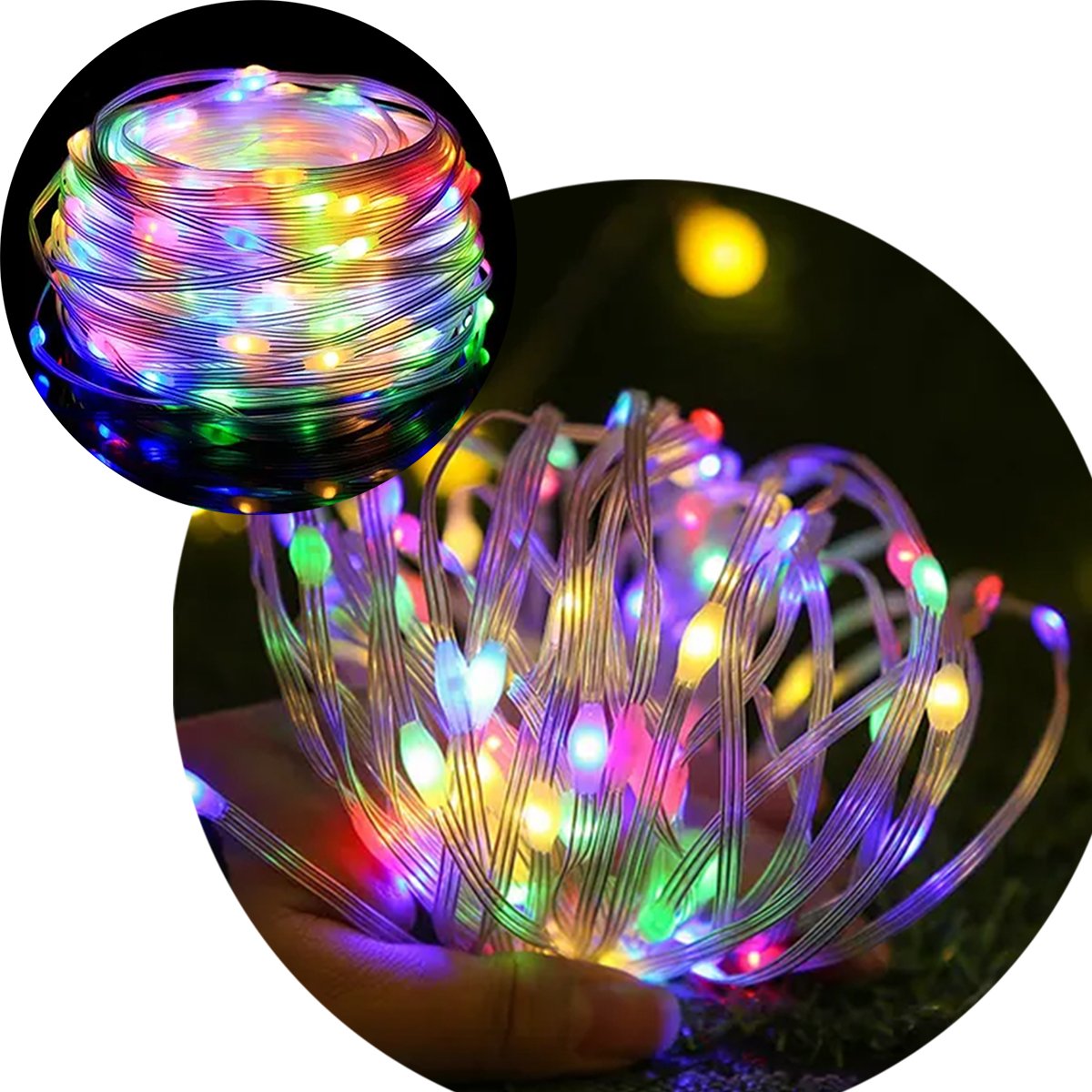 Pisca Cordão De Natal 100 Lâmpadas LED Colorido 10M 110-220v