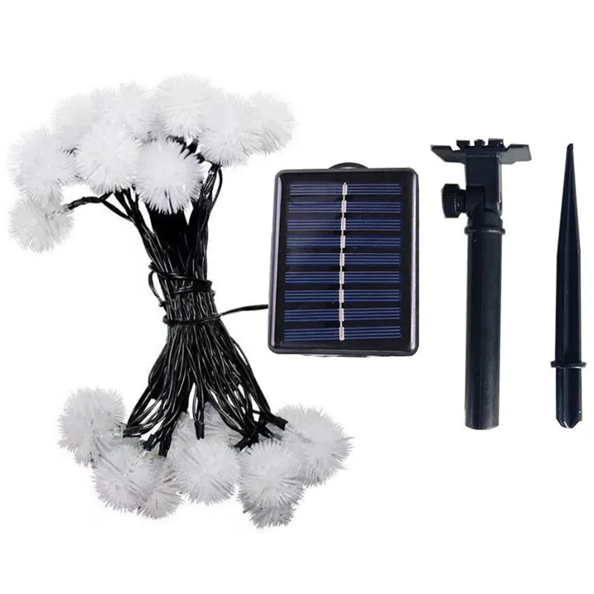 Pisca Cordão Dente De Leão Solar Externo 5M 20 LEDs Branco