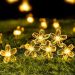 Pisca Cordão Flores Natal Solar Externo De 5M 20LEDs Amarelo