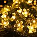 Pisca Cordão Flores Natal Solar Externo De 5M 20LEDs Amarelo