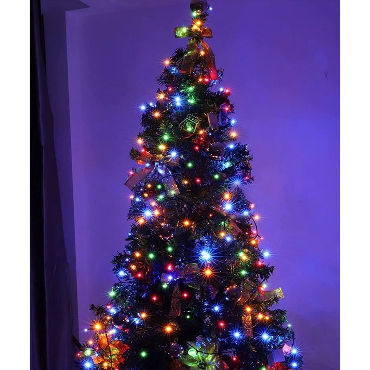 Pisca Cordão LEDs Solar 1000 Lâmpadas Colorido Natal De 100m