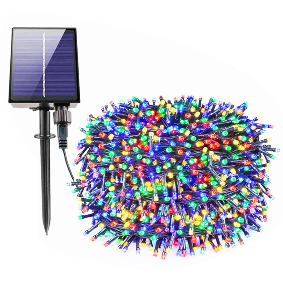 Pisca Cordão LEDs Solar 1000 Lâmpadas Colorido Natal De 100m