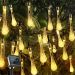 Pisca Cordão Natal Gotas Solar Externo De 5M 20 LEDs Amarelo