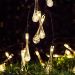 Pisca Cordão Natal Gotas Solar Externo De 5M 20 LEDs Amarelo