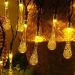 Pisca Cordão Natal Gotas Solar Externo De 5M 20 LEDs Amarelo