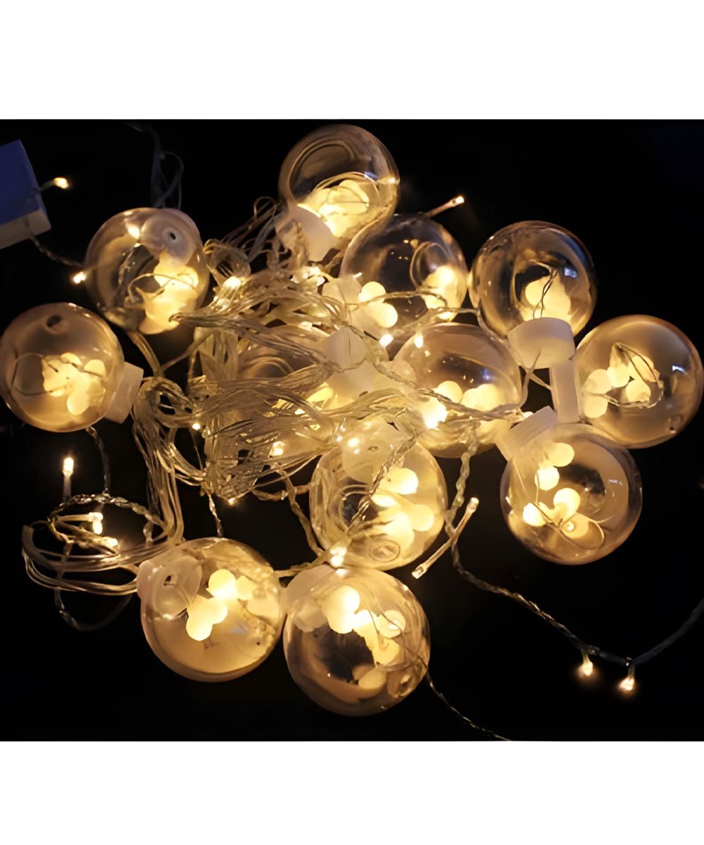 Pisca Cordão Varal Decorativo 12 Lâmpadas Com LED Amarelo 3M