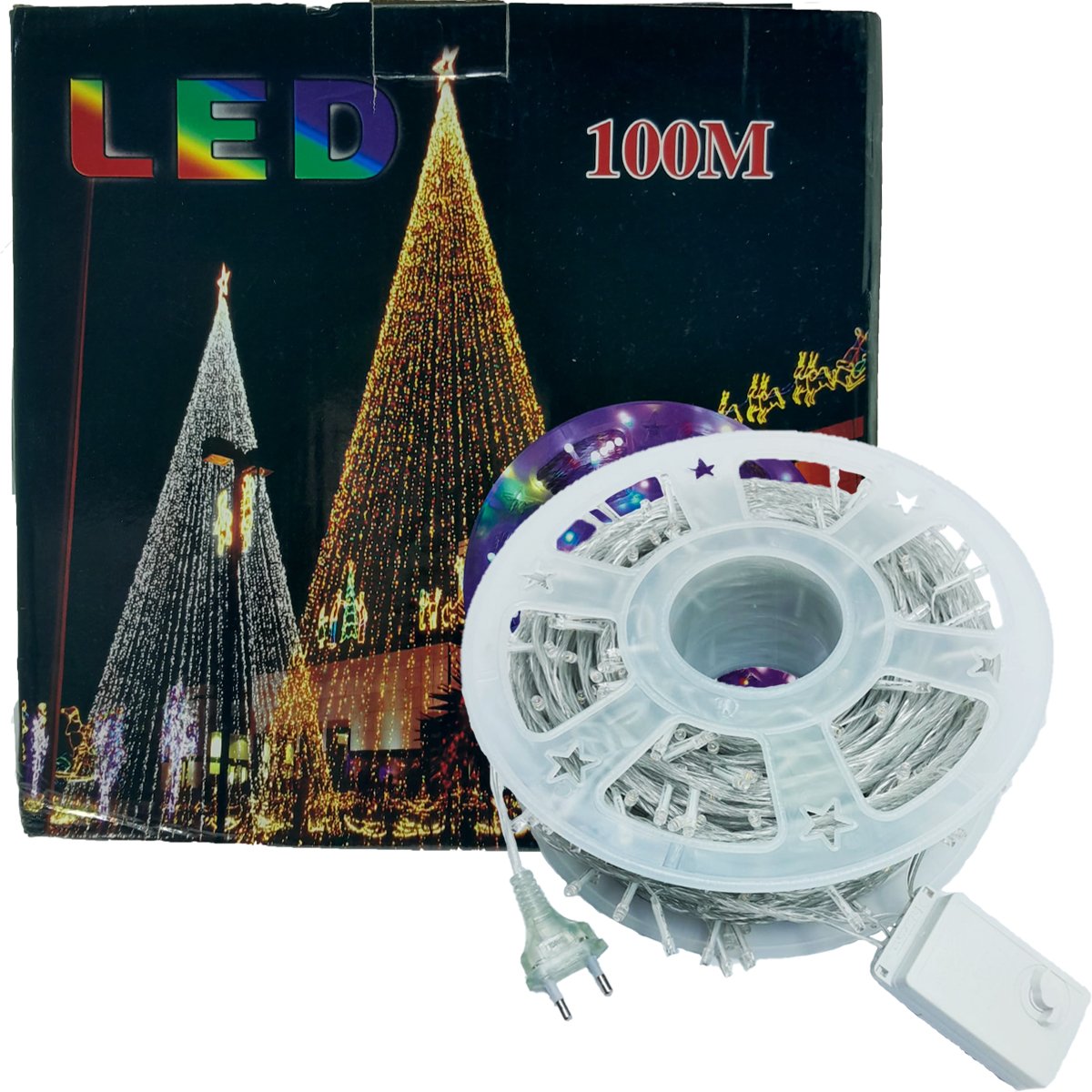 Pisca Cordão Varal Decorativo Com LEDs Azul Redondo 100M