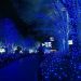 Pisca Cordão Varal Decorativo Com LEDs Azul Redondo 100M